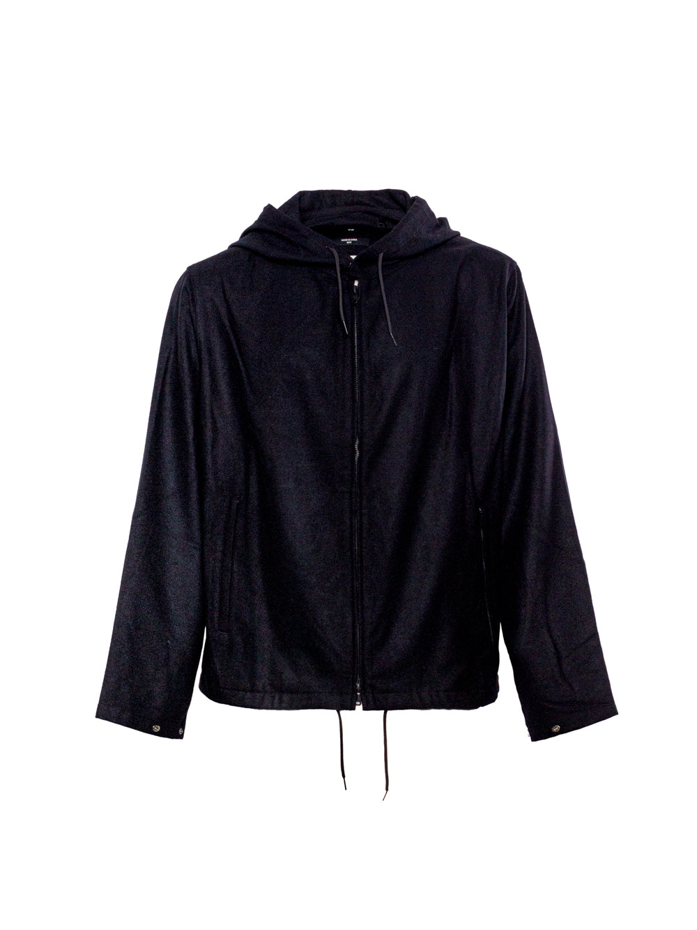 Y-3 LOGO-PATCH FLANNEL HOODIE