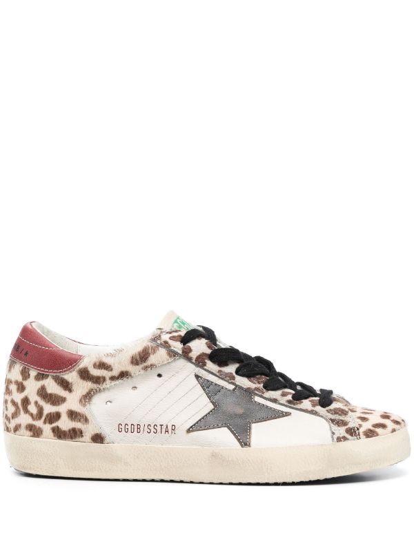 GOLDEN GOOSE SUPER-STAR LEOPARD-PRINT SNEAKERS