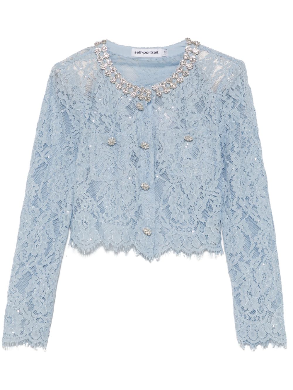 SELF-PORTRAIT TOP WITH LACE DETAILS