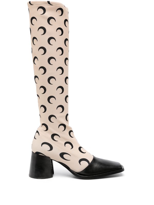 MARINE SERRE REGENERATED MOONGRAM-PATTERN 65MM BOOTS
