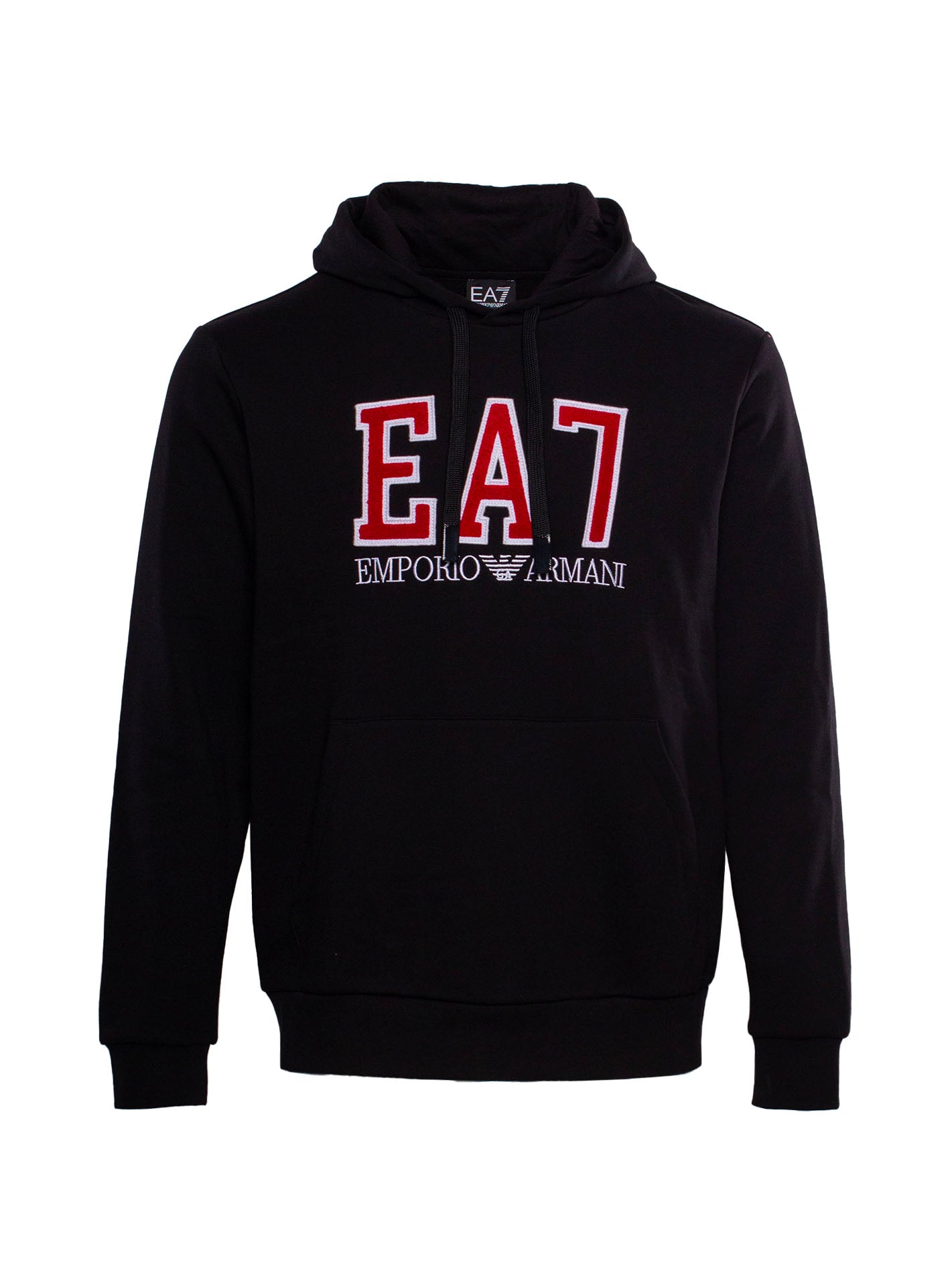 EA7 LOGO-PRINT COTTON-BLEND HOODIE