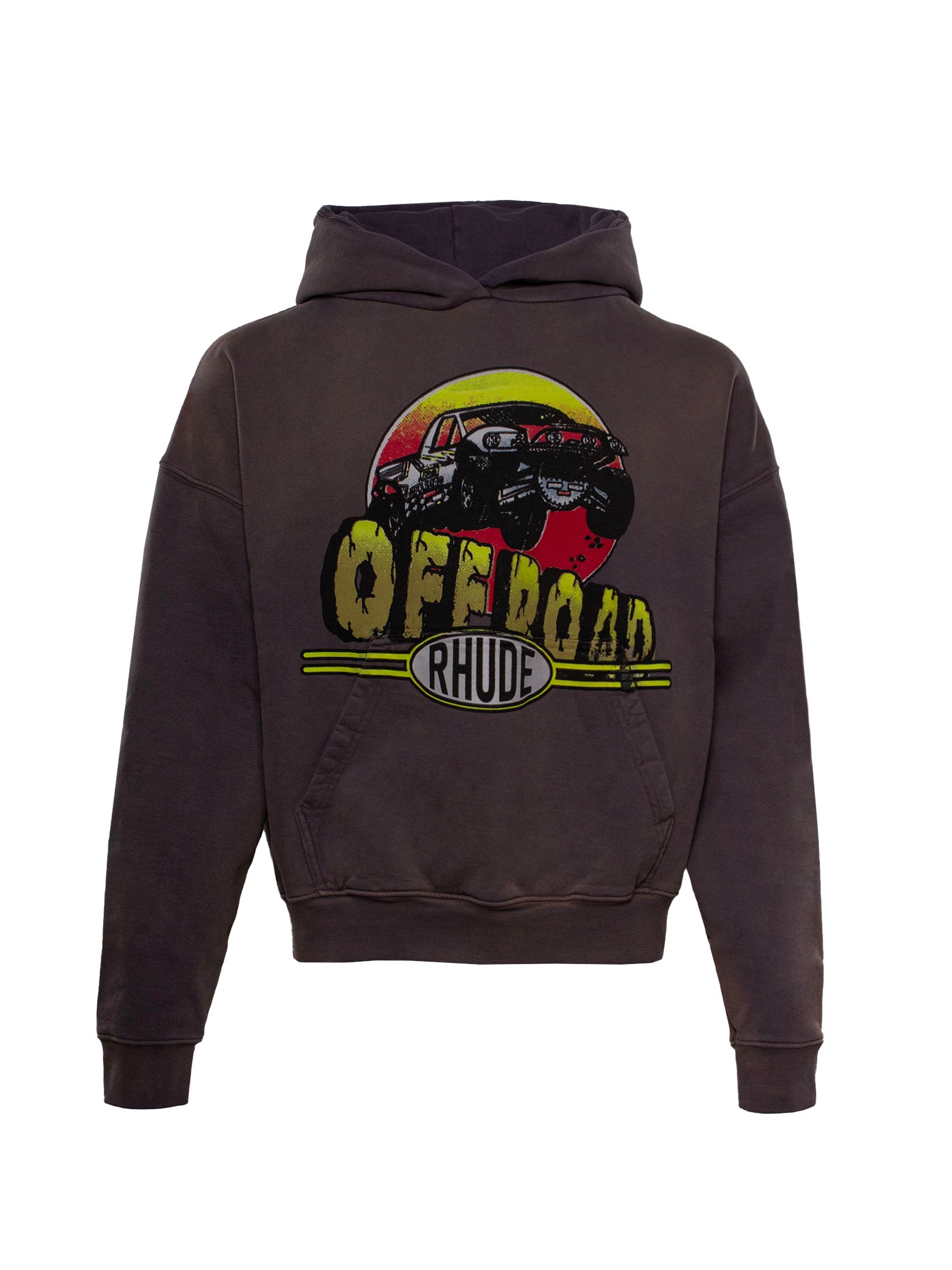RHUDE OFF ROAD-PRINT COTTON HOODIE