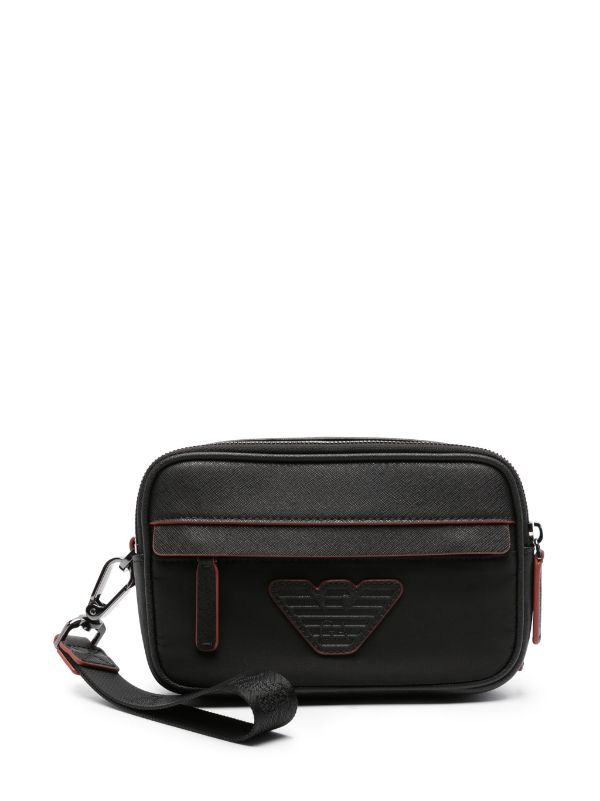 EMPORIO ARMANI LOGO-PATCH WASH BAG
