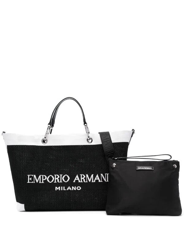<tc>BOLSO EMPORIO ARMANI CON LOGO E INTARSIA</tc>