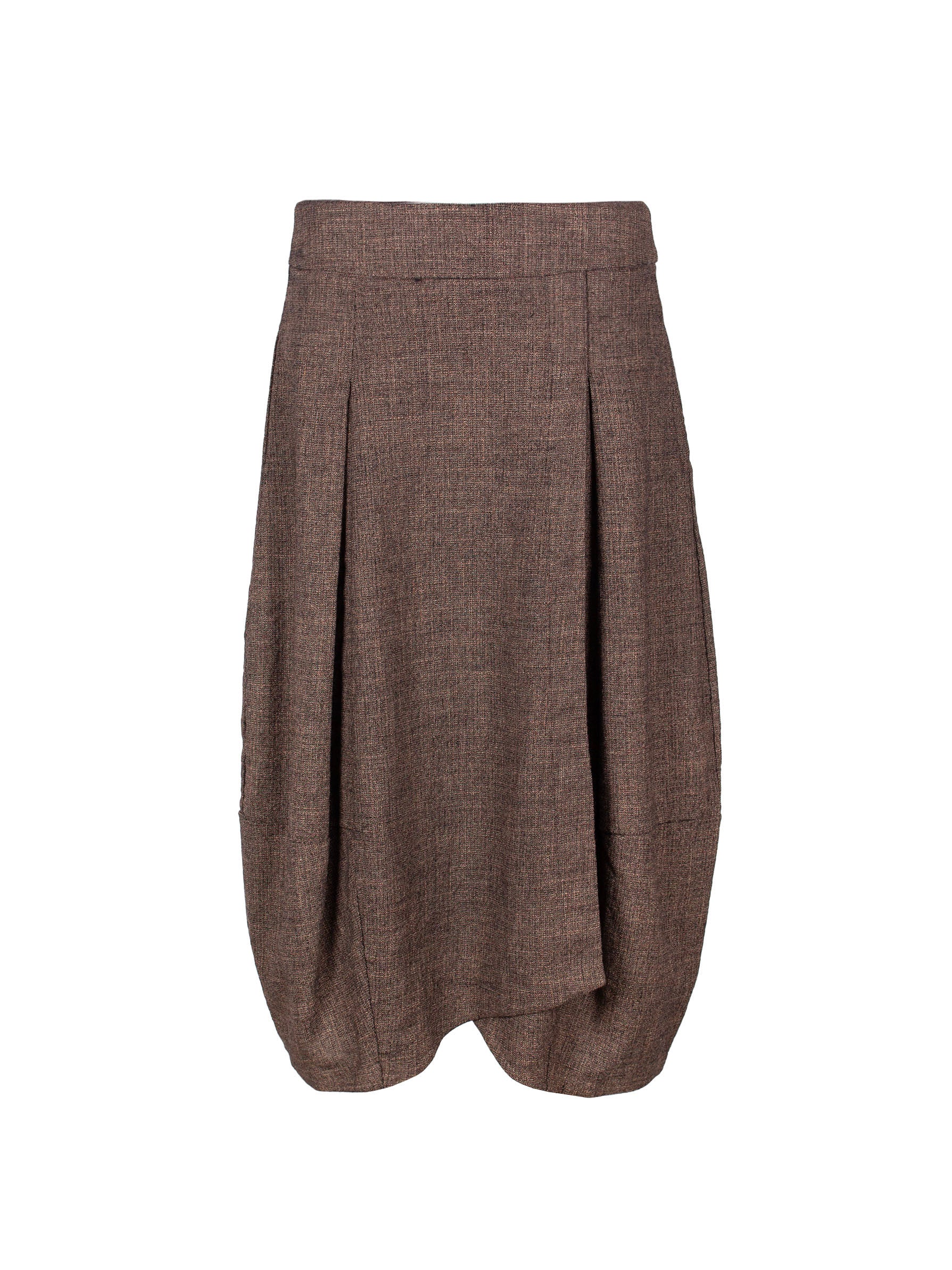 TRANSIT MÉLANGE-EFFECT PLEATED MIDI SKIRT