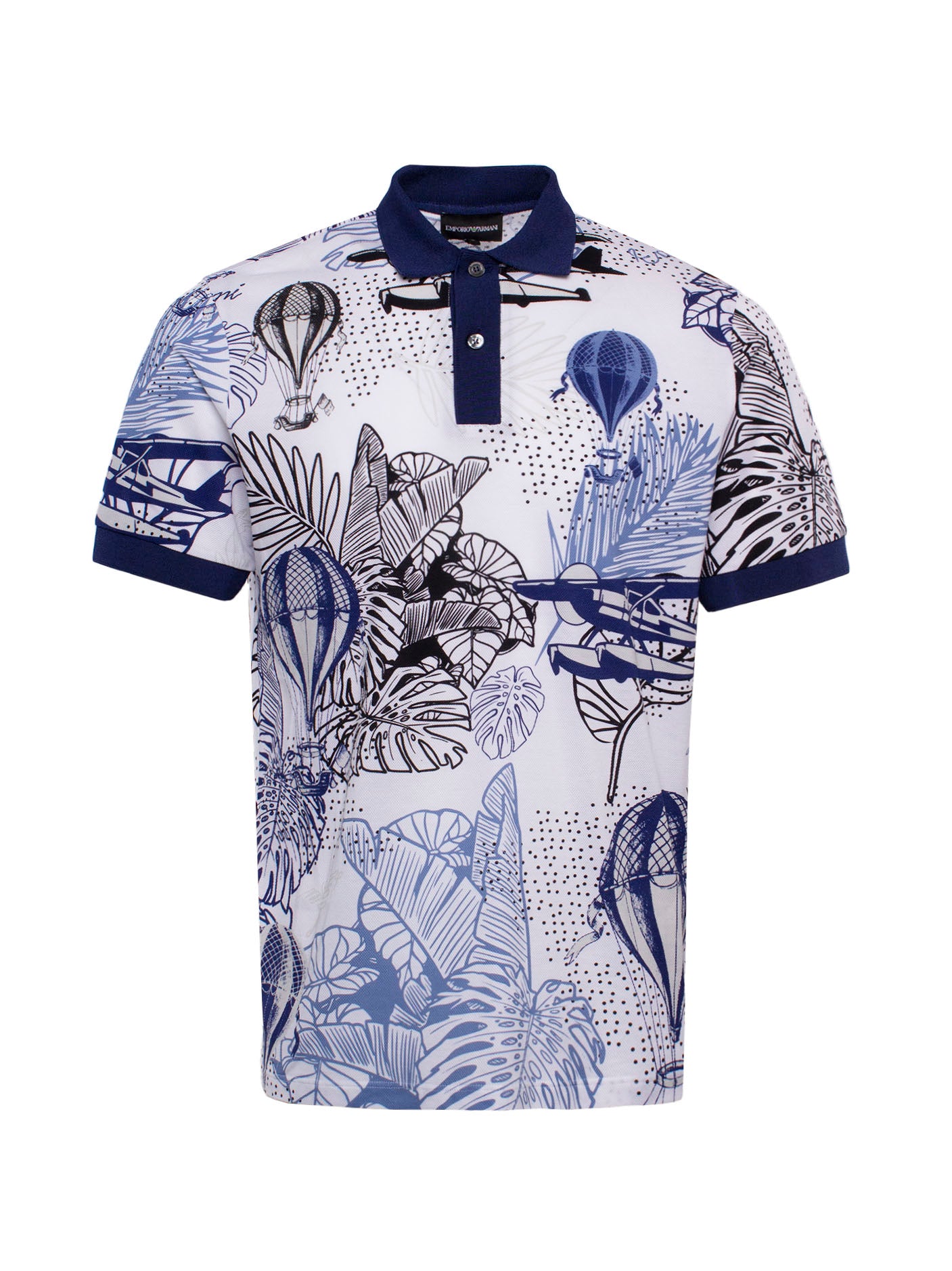EMPORIO ARMANI GRAPHIC-PRINT COTTON POLO SHIRT