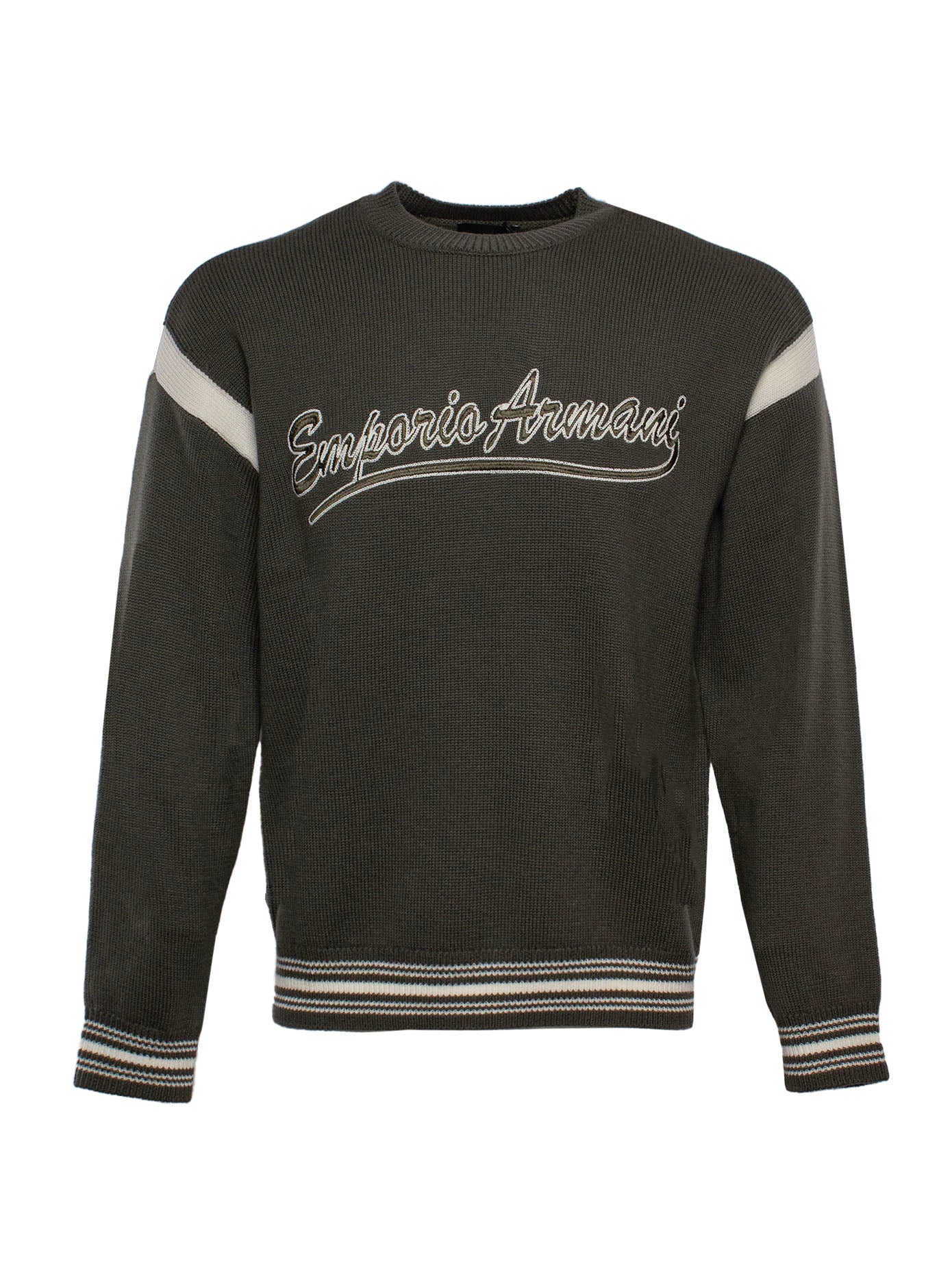 EMPORIO ARMANI LOGO-EMBROIDERED CREW-NECK JUMPER