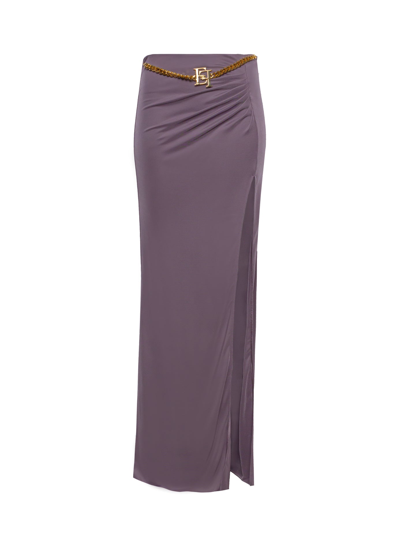 ELISABETTA FRANCHI LOGO CHAIN LINK-BELT LONG SKIRT