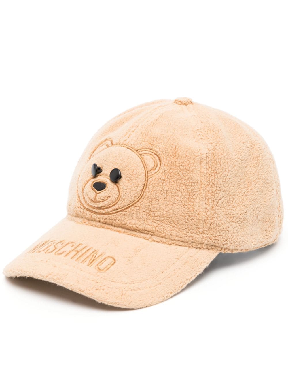 MOSCHINO EMBROIDERED-LOGO FLEECE BASEBALL CAP