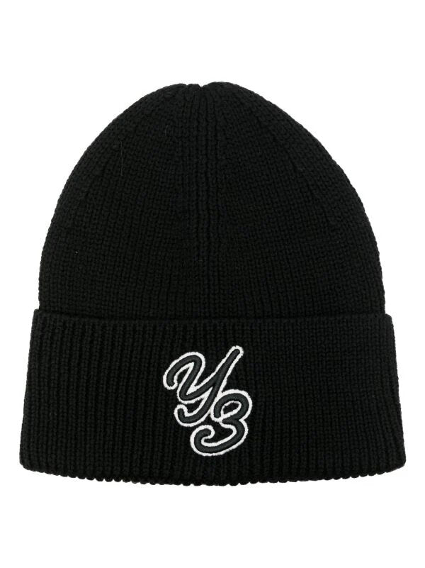 Y-3 LOGO-PATCH WOOL BEANIE