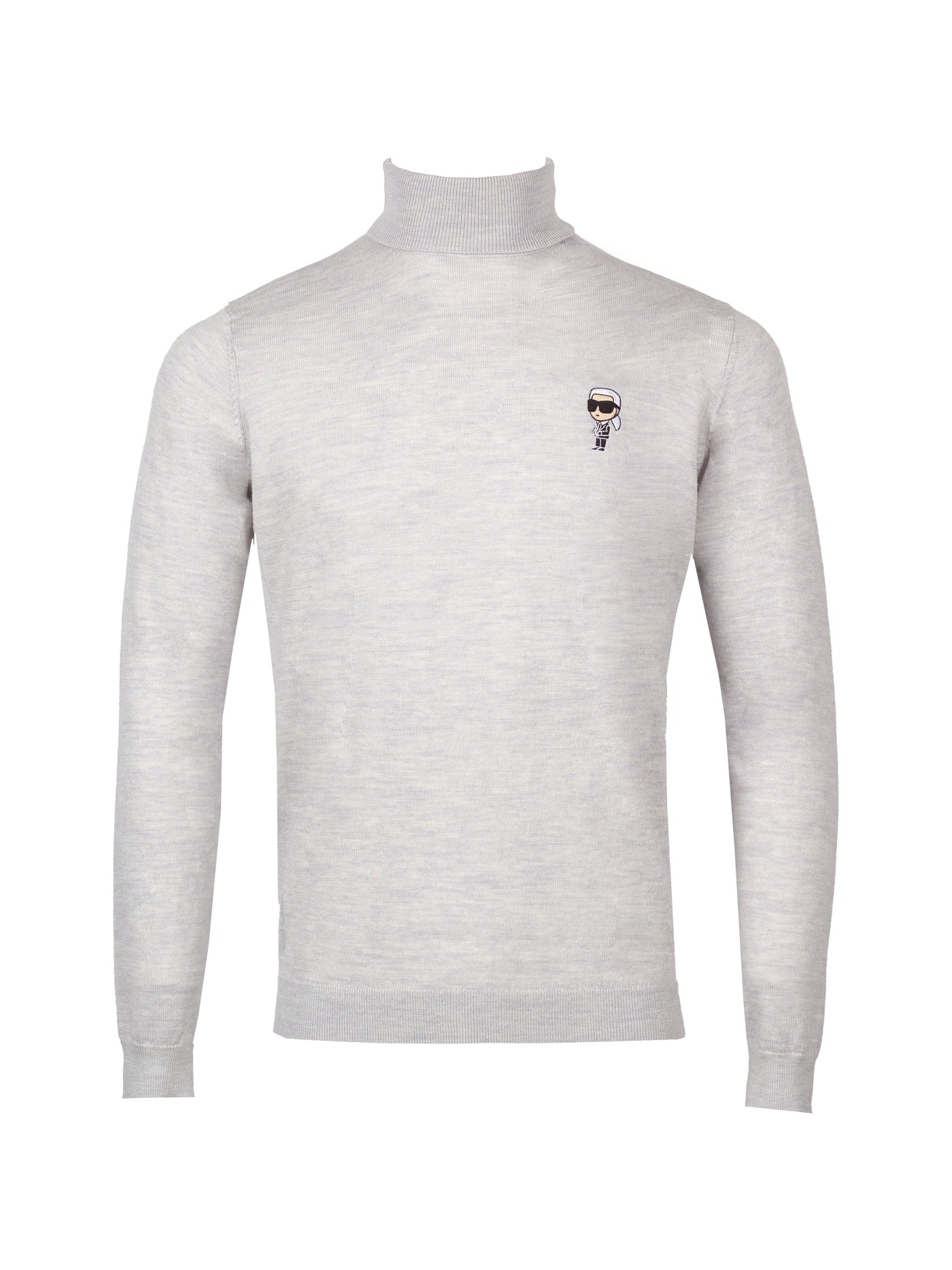 KARL LAGERFELD LOGO-EMBROIDERED WOOL JUMPER
