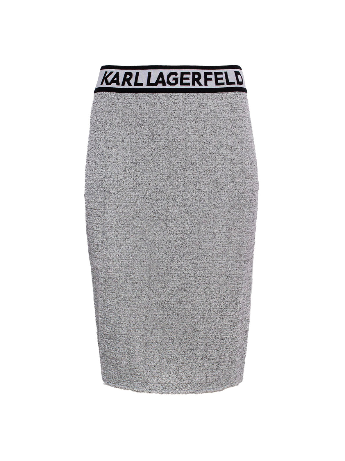 KARL LAGERFELD LOGO-WAISTBAND KNITTED SKIRT
