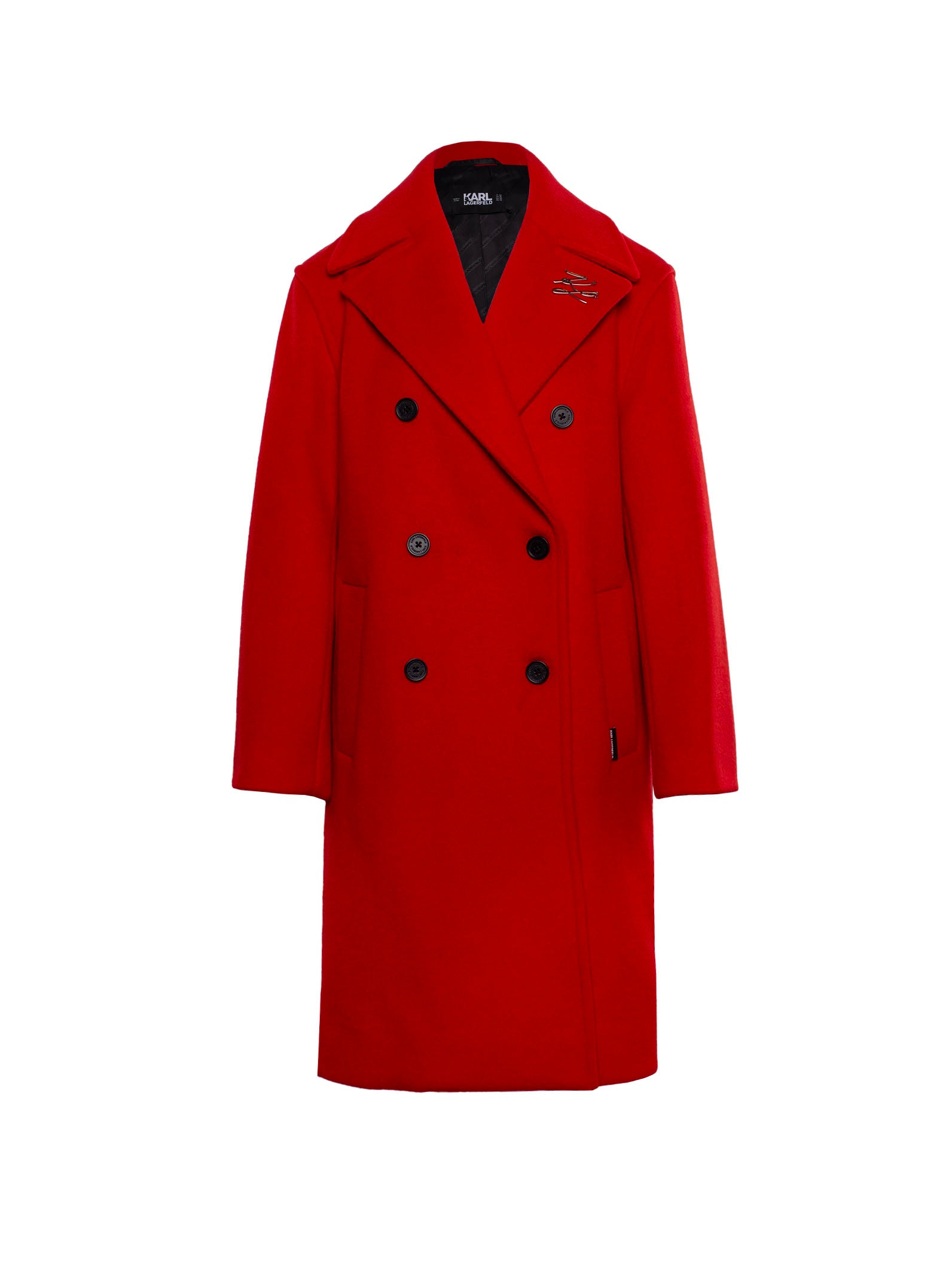 KARL LAGERFELD DOUBLE-BREASTED MID-LENGTH COAT