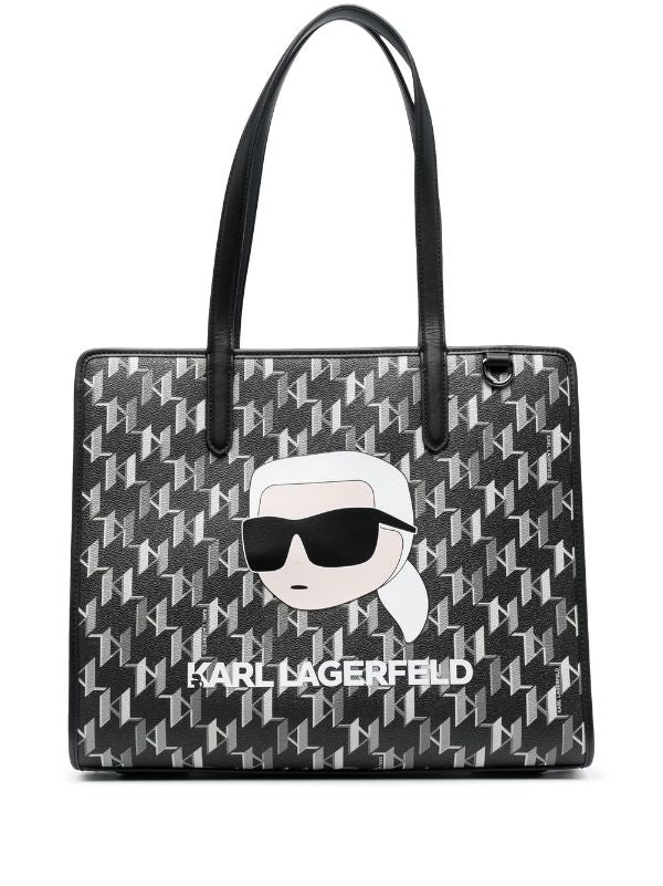 KARL LAGERFELD K/IKONIK 2.0 MONOGRAM TOTE BAG