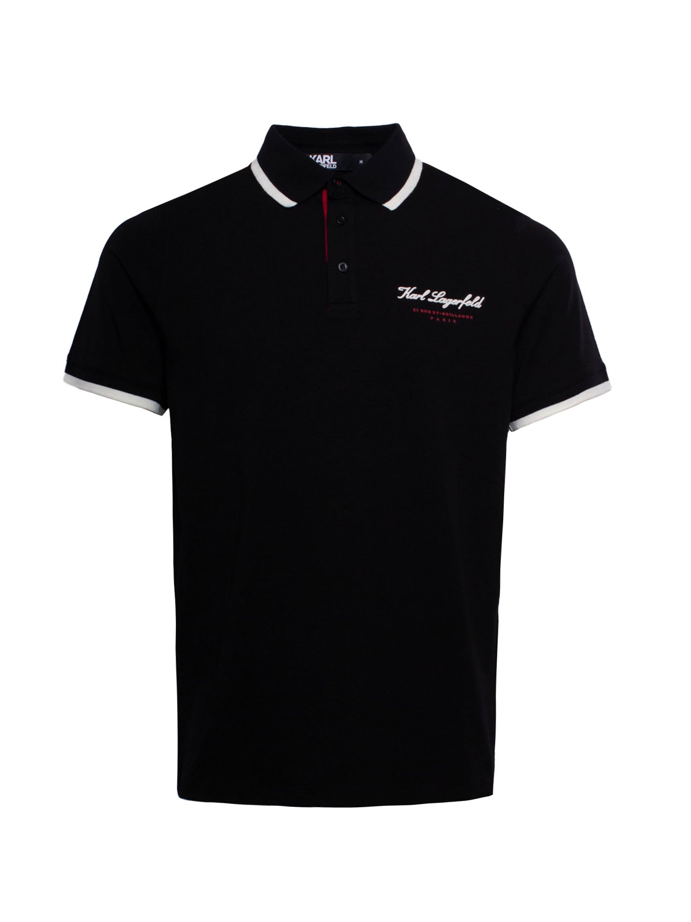 KARL LAGERFELD LOGO-PRINT COTTON POLO SHIRT