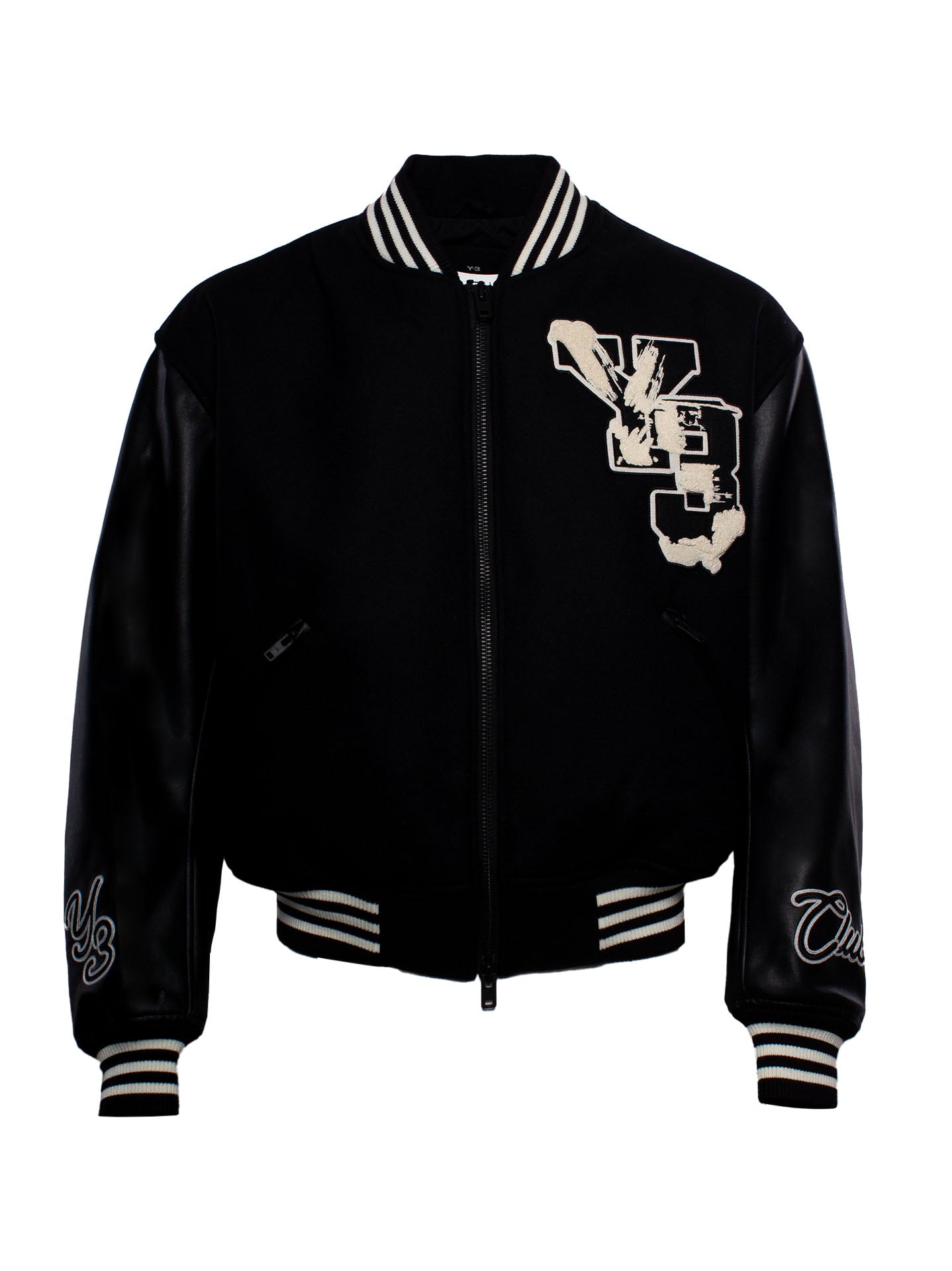 Y-3 VARSITY ZIPPED BOMBER JACKET