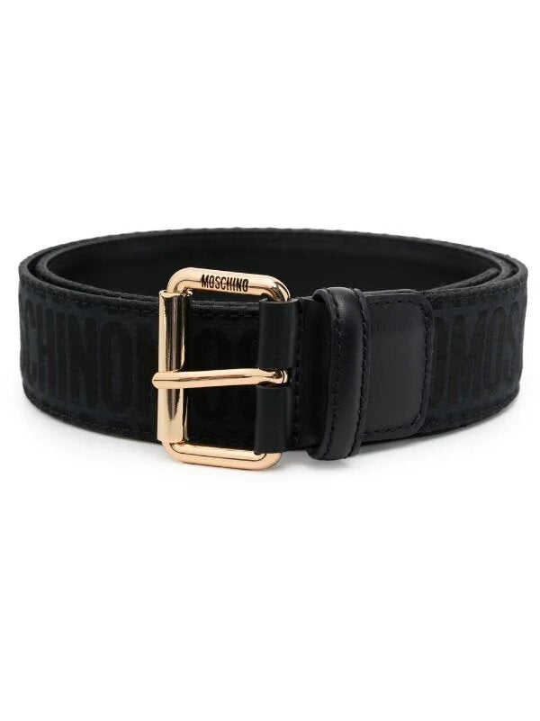 MOSCHINO MONOGRAM LEATHER BELT