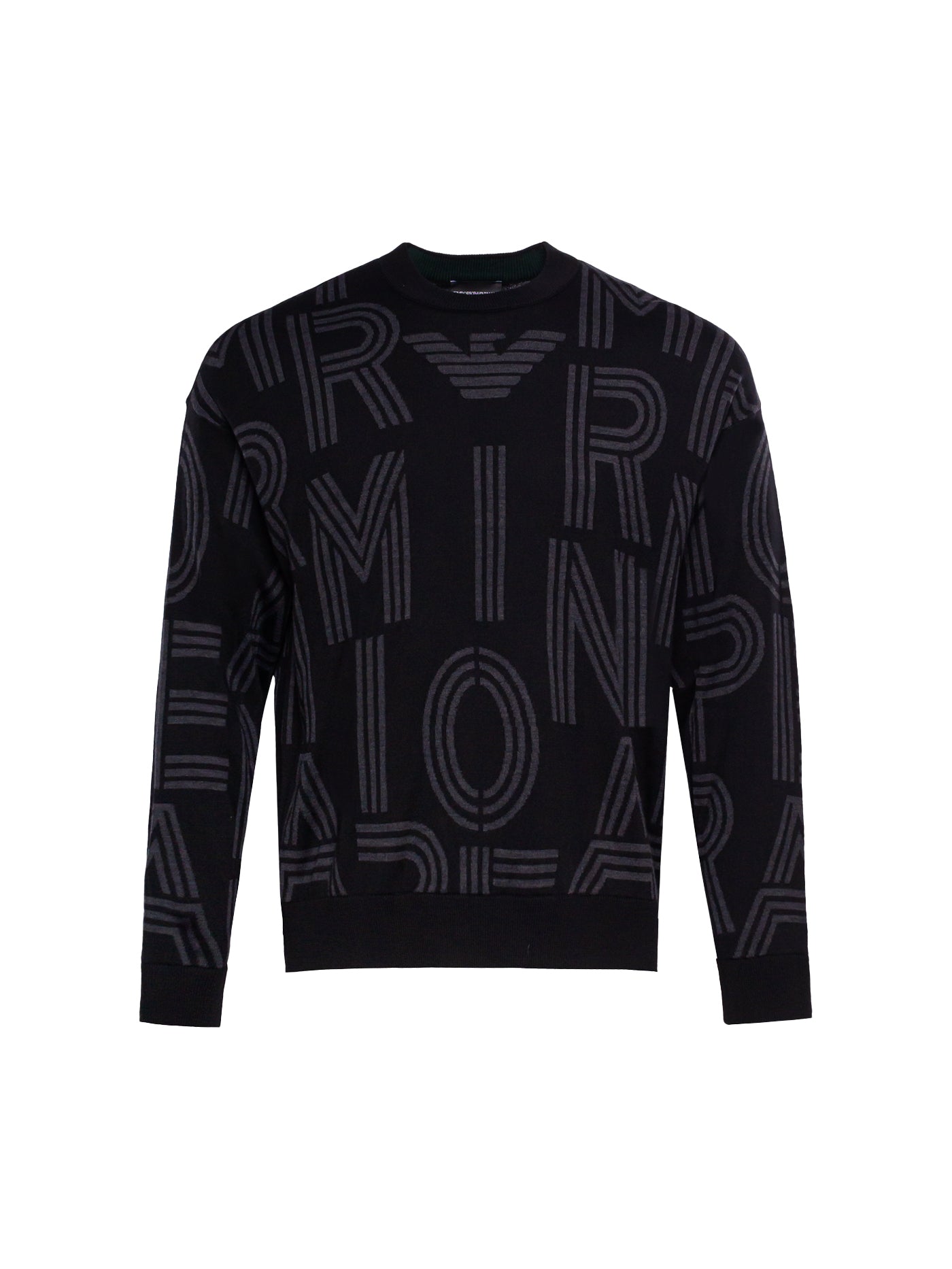 EMPORIO ARMANI CREW-NECK LOGO-JACQUARD JUMPER