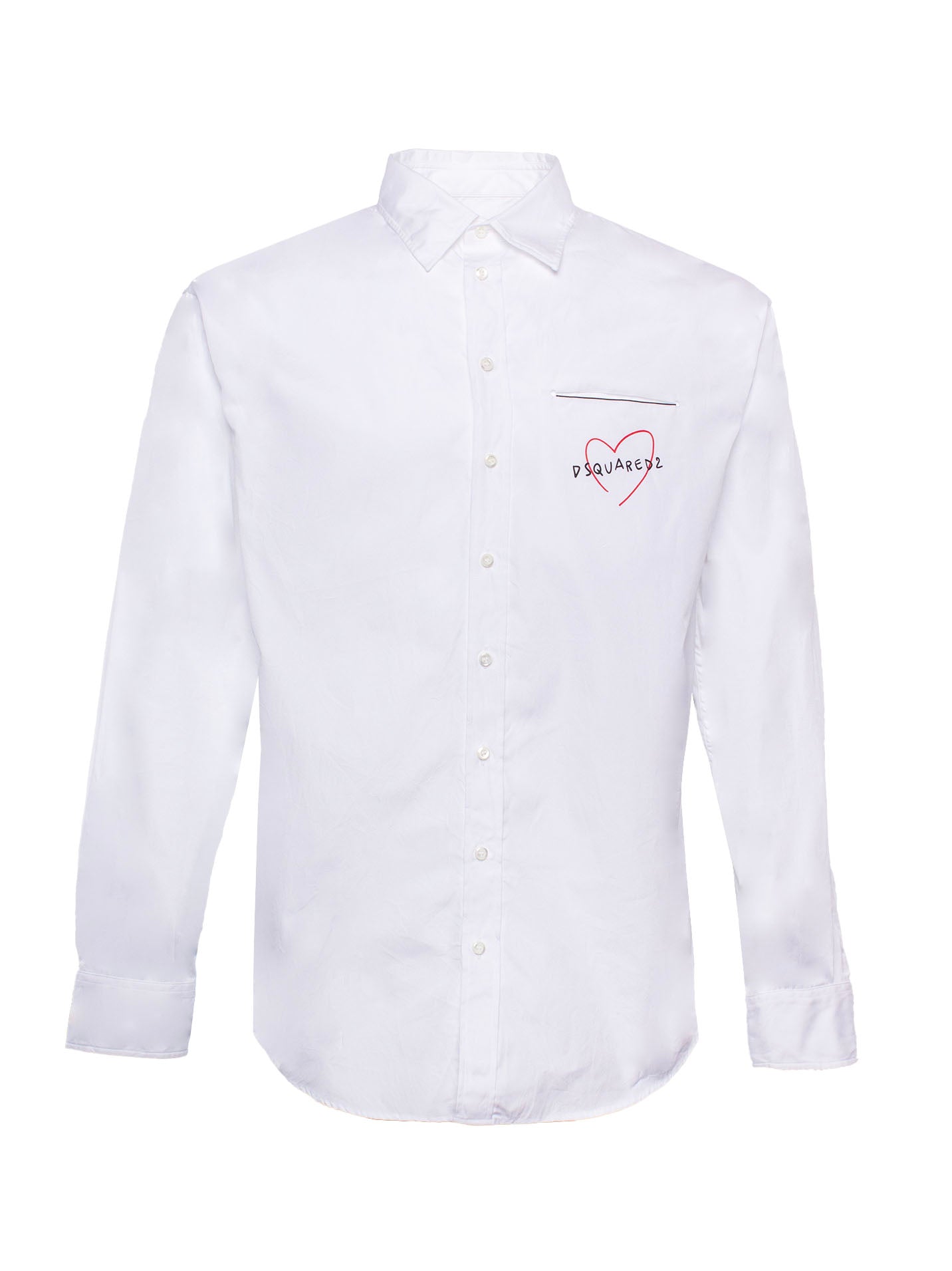 DSQUARED2 LOGO-PRINT BUTTON-UP SHIRT