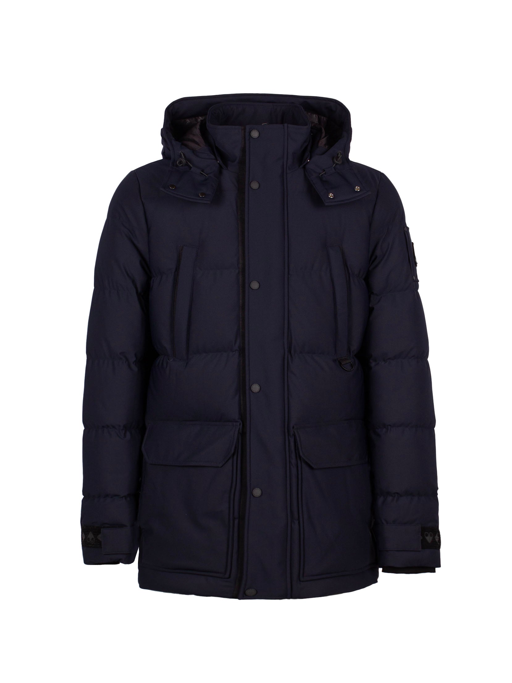 MOOSE KNUCKLES LOGO-PATCH PADDED JACKET