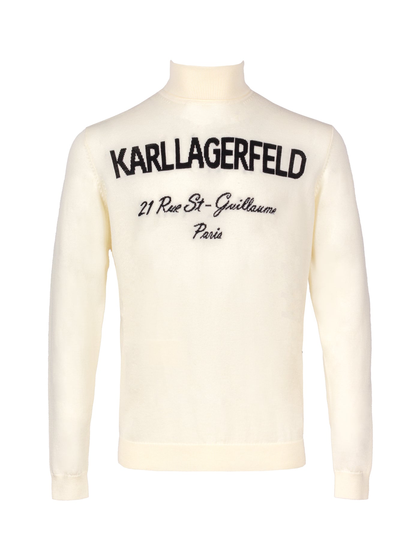 KARL LAGERFELD LOGO INTARSIA-KNIT JUMPER