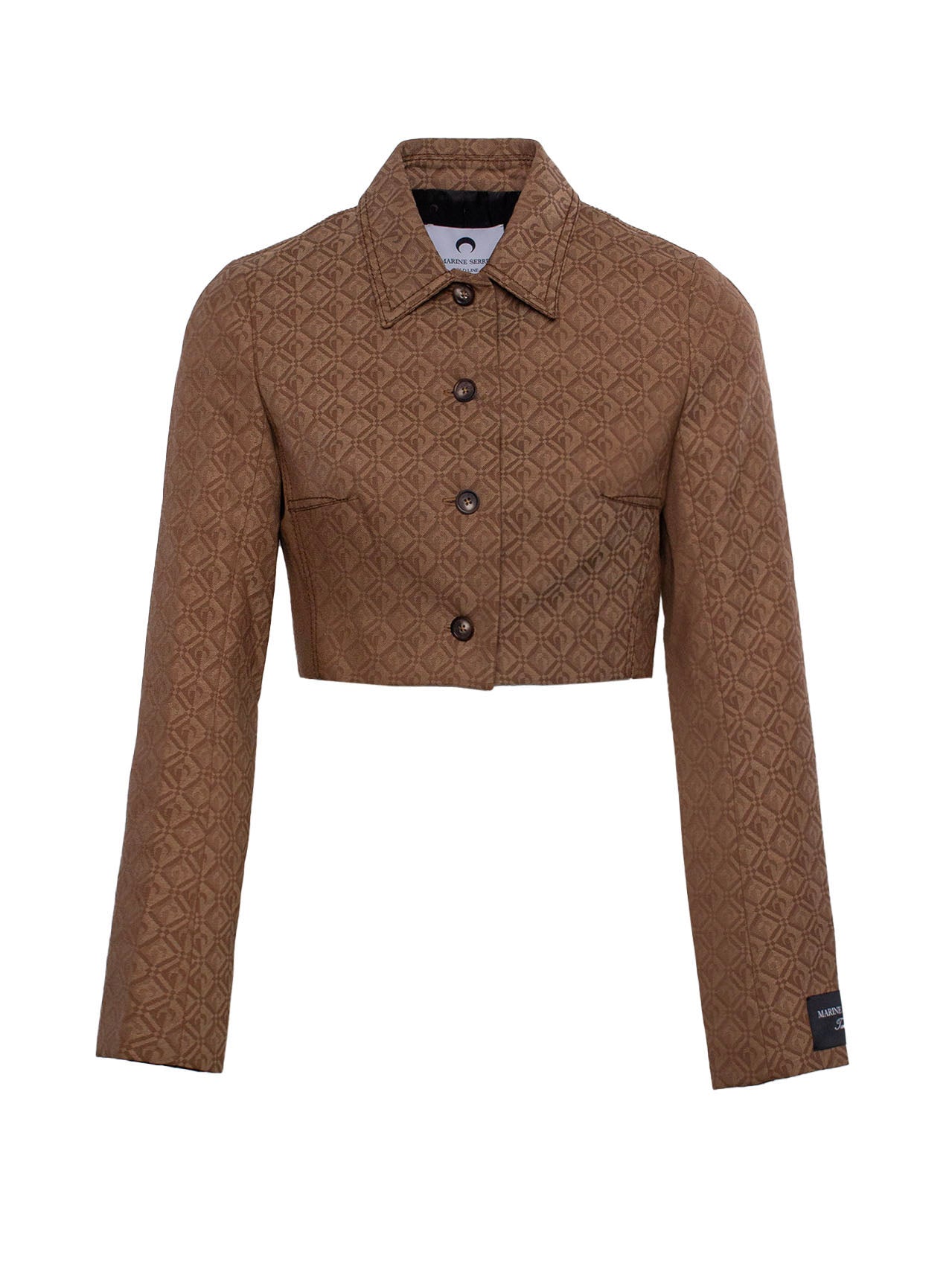 MARINE SERRE MOON DIAMANT JACQUARD CROPPED JACKET