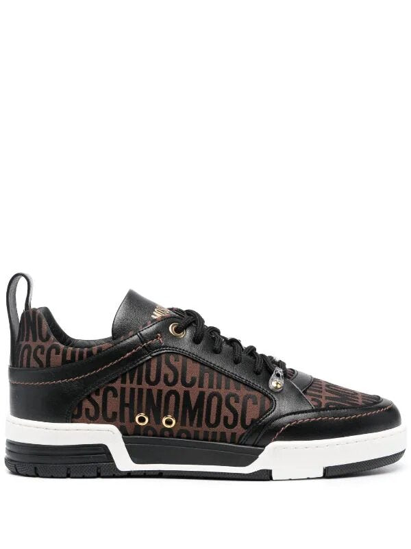 MOSCHINO LOGO-PRINT LOW-TOP SNEAKERS