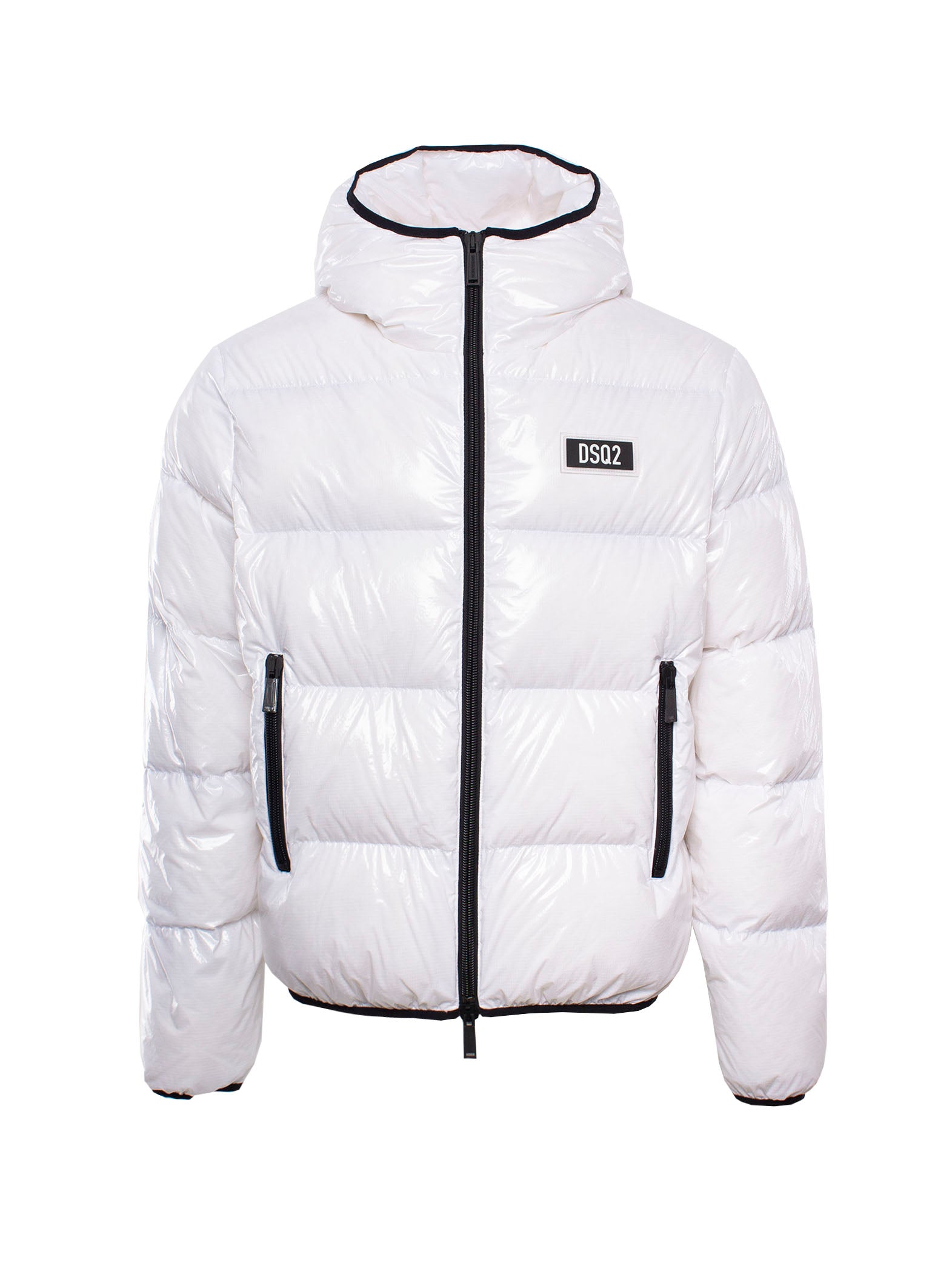 DSQUARED2 OGO-PATCH HOODED DOWN JACKET