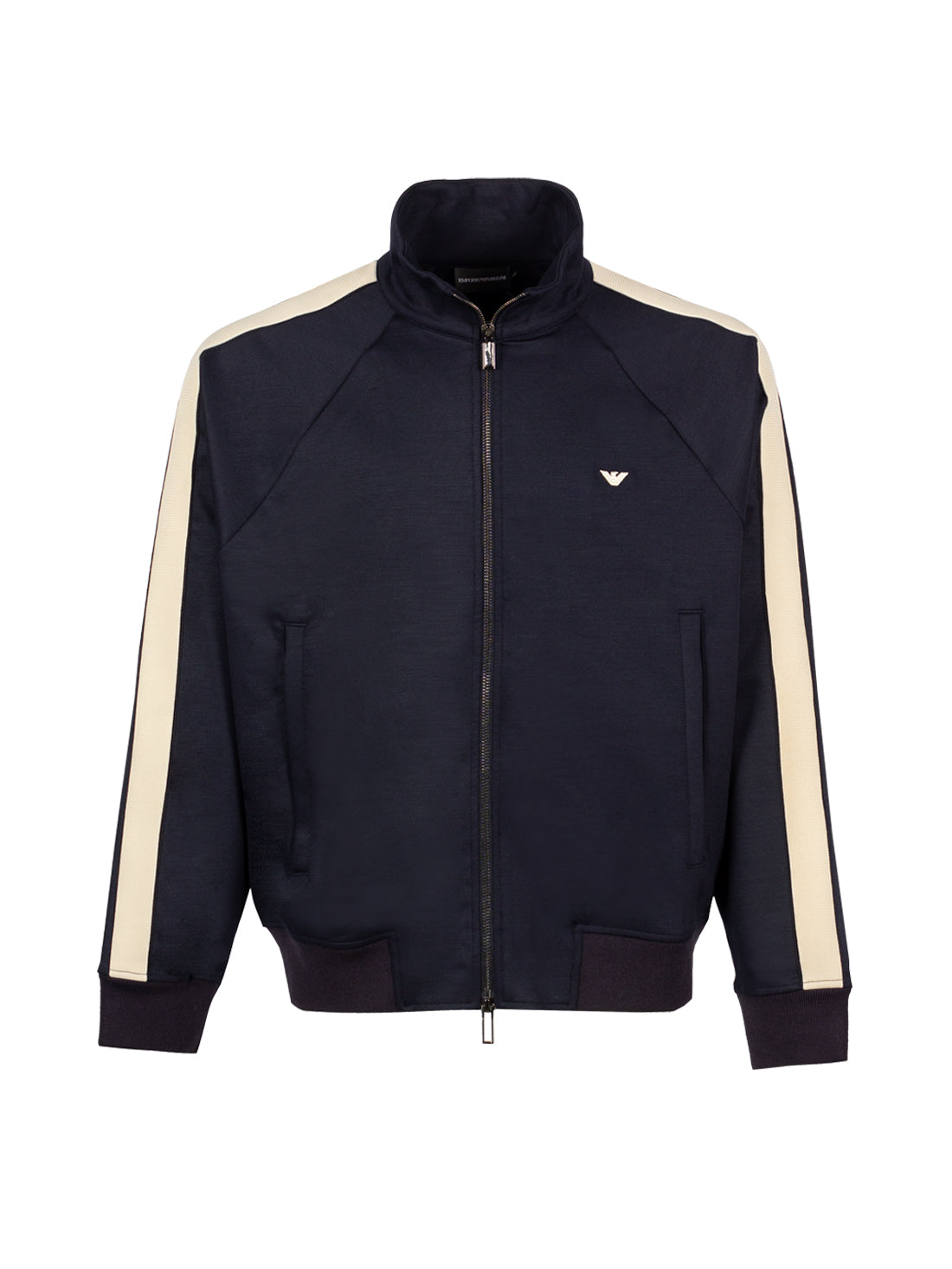EMPORIO ARMANI CONTRASTING-STRIPE ZIP-UP JACKET