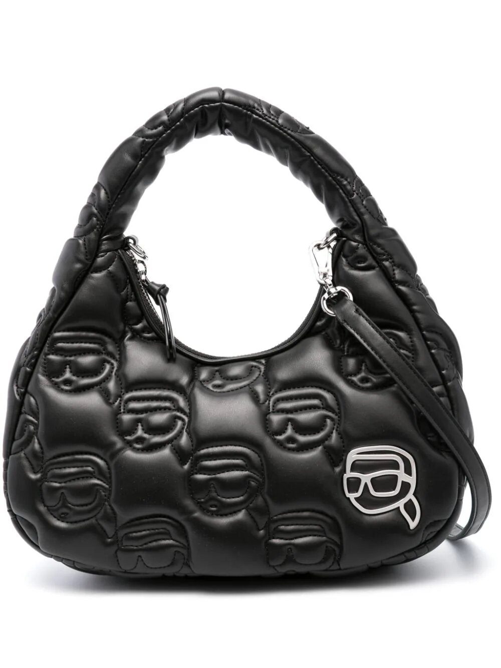 KARL LAGERFELD LOGO-EMBROIDERED SHOULDER BAG