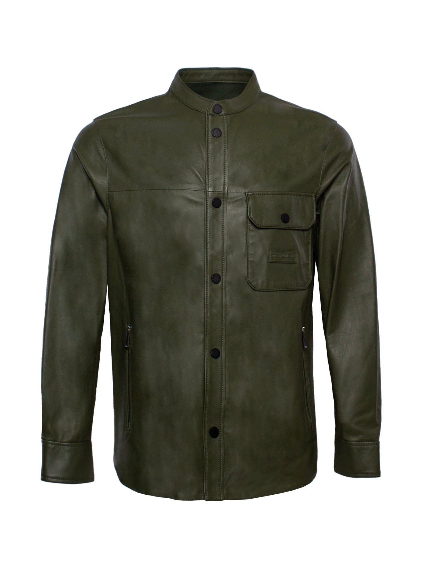 EMPORIO ARMANI LEATHER SHIRT JACKET