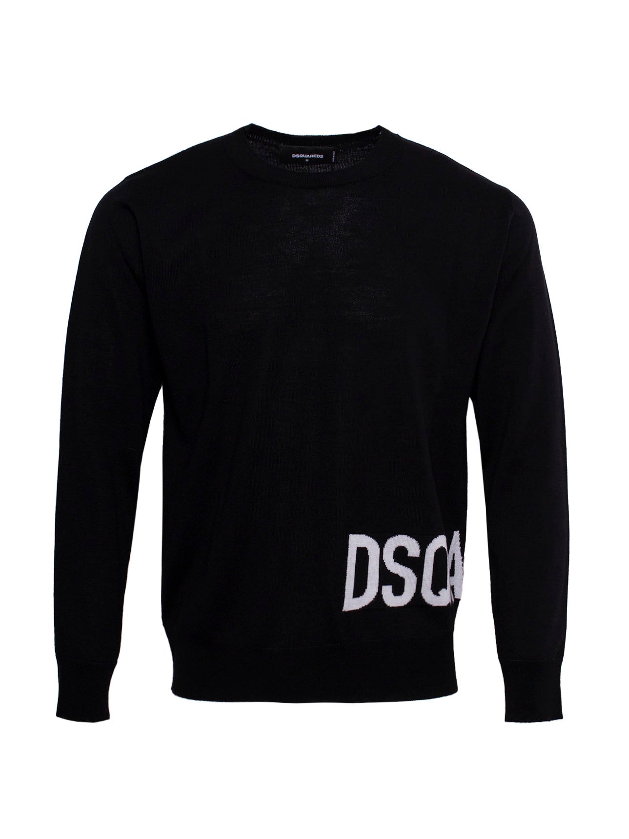 DSQUARED2 LOGO-INTARSIA CREW-NECK SWEATER