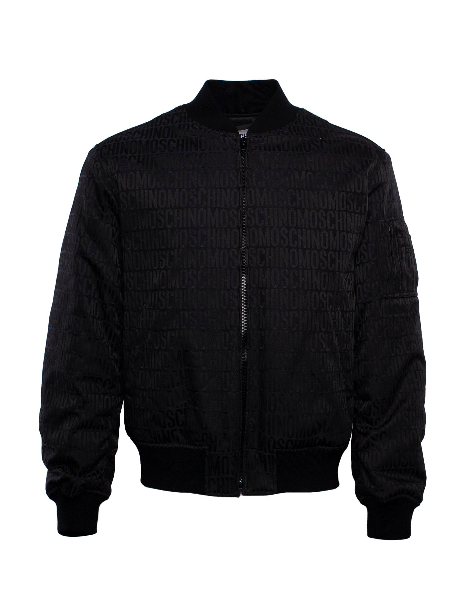 MOSCHINO ALL-OVER-LOGO-PRINT COTTON BOMBER JACKET