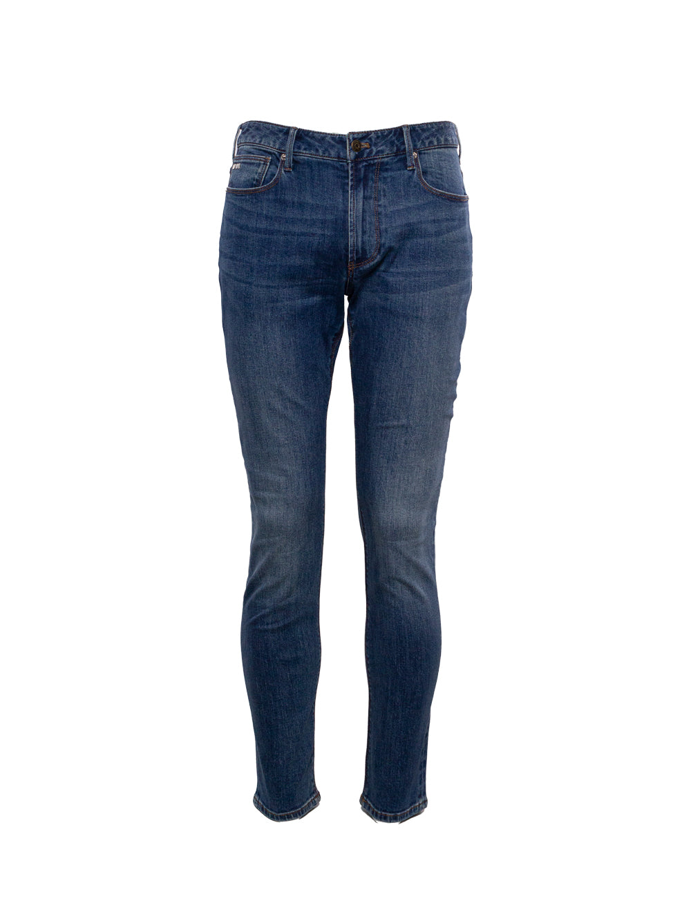 EMPORIO ARMANI LOGO-PLAQUE STRAIGHT-LEG JEANS