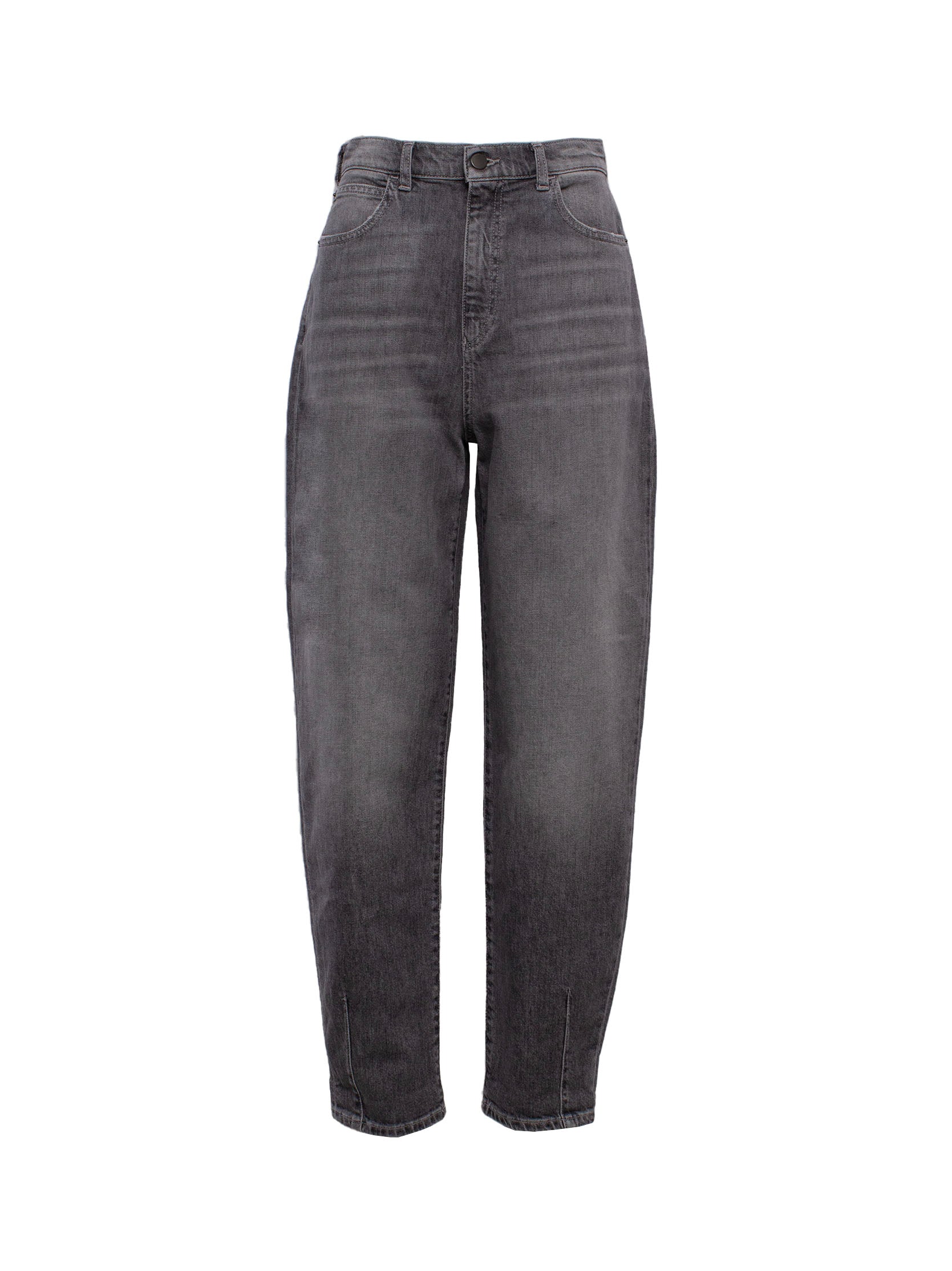 EMPORIO ARMANI STONEWASHED HIGH-WAISTED TAPERED JEANS