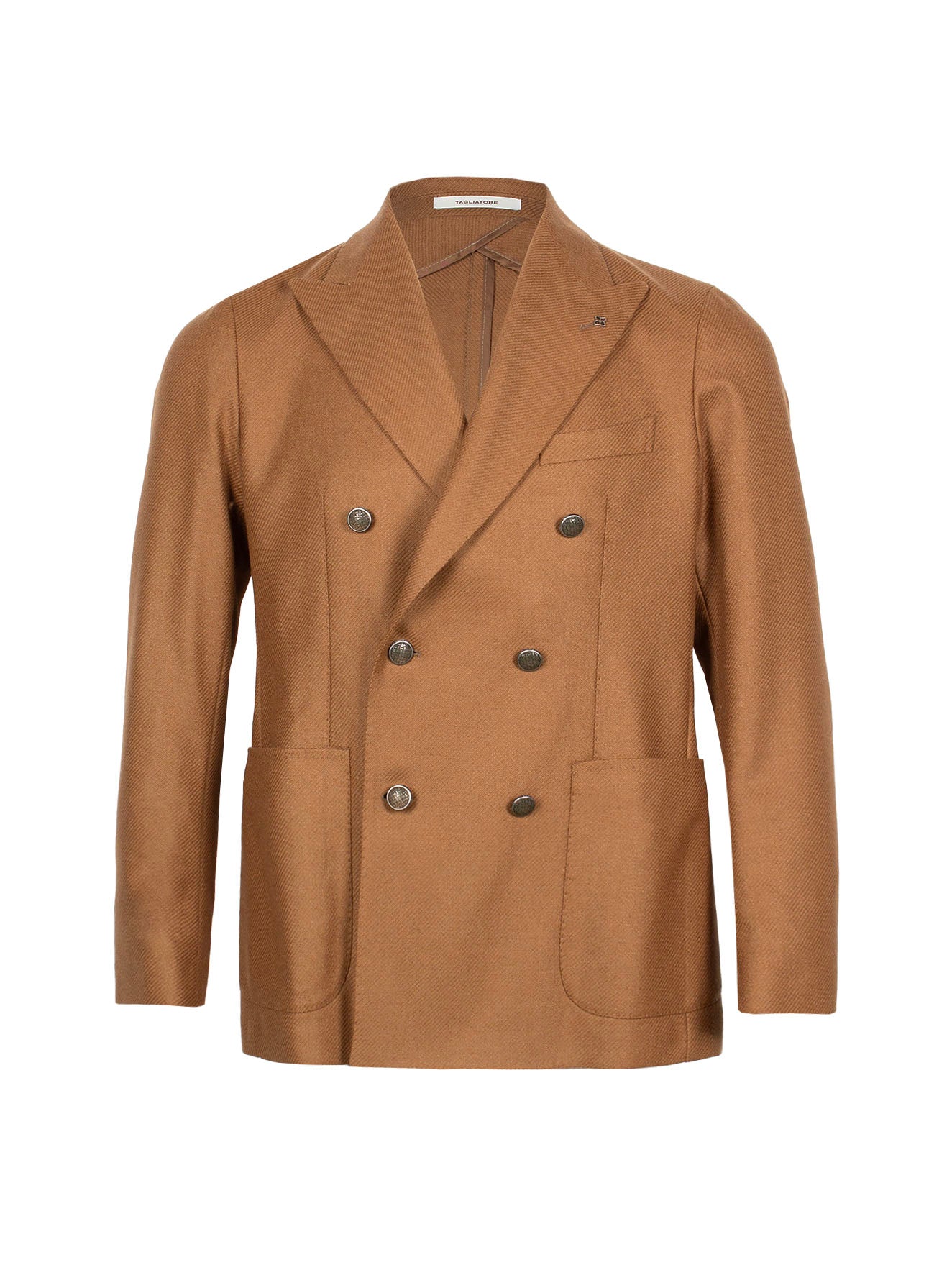 TAGLIATORE LOGO-PLAQUE DOUBLE-BREASTED BLAZER