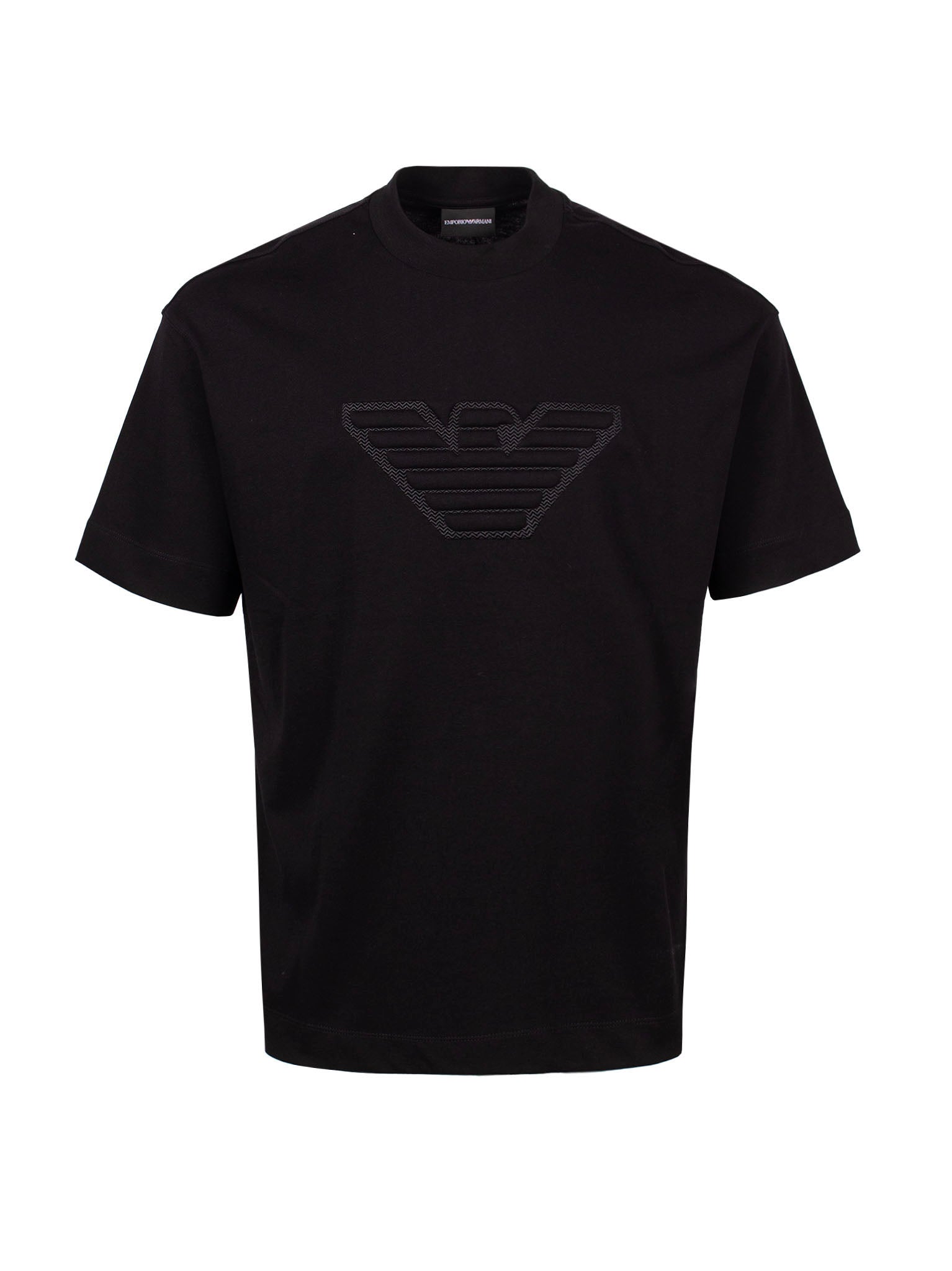 EMPORIO ARMANI EMBOSSED-LOGO COTTON T-SHIRT
