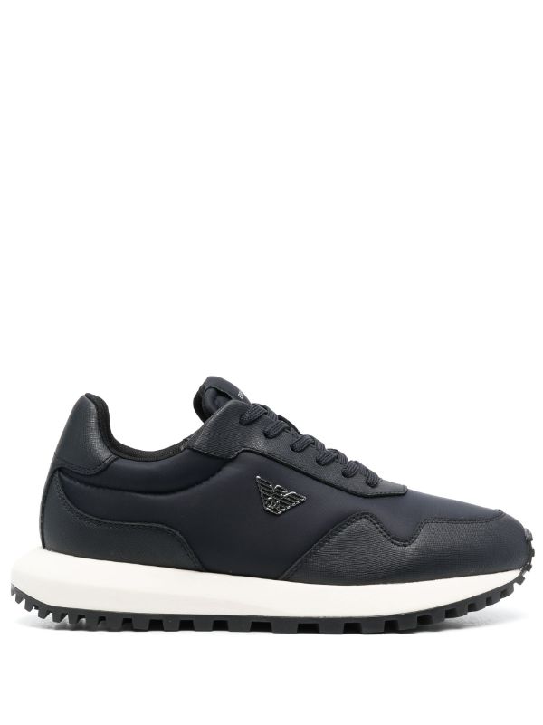 EMPORIO ARMANI LOGO-APPLIQUÉ PANELLED SNEAKERS