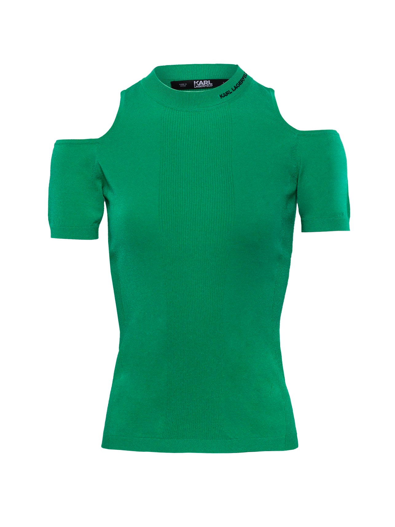 KARL LAGERFELD CUT-OUT KNITTED TOP