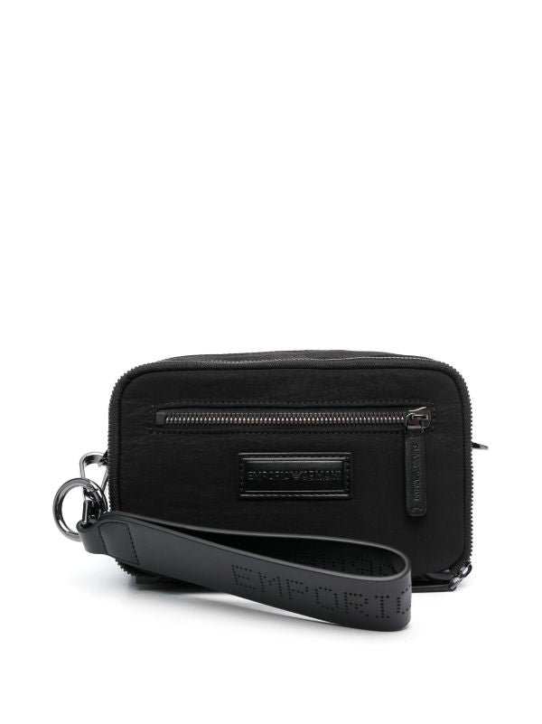 EMPORIO ARMANI LOGO-PATCH ZIPPED WASH BAG