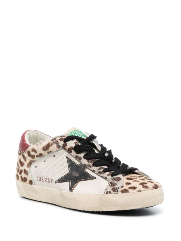 GOLDEN GOOSE SUPER-STAR LEOPARD-PRINT SNEAKERS