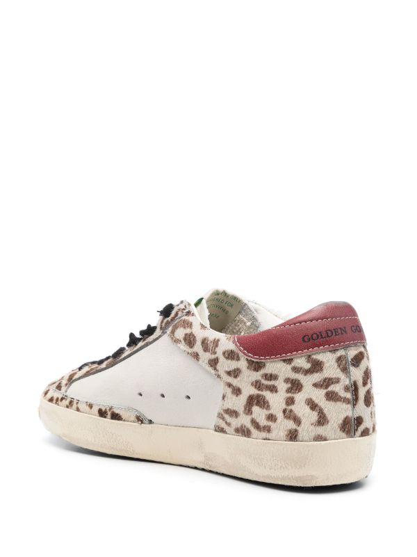 GOLDEN GOOSE SUPER-STAR LEOPARD-PRINT SNEAKERS