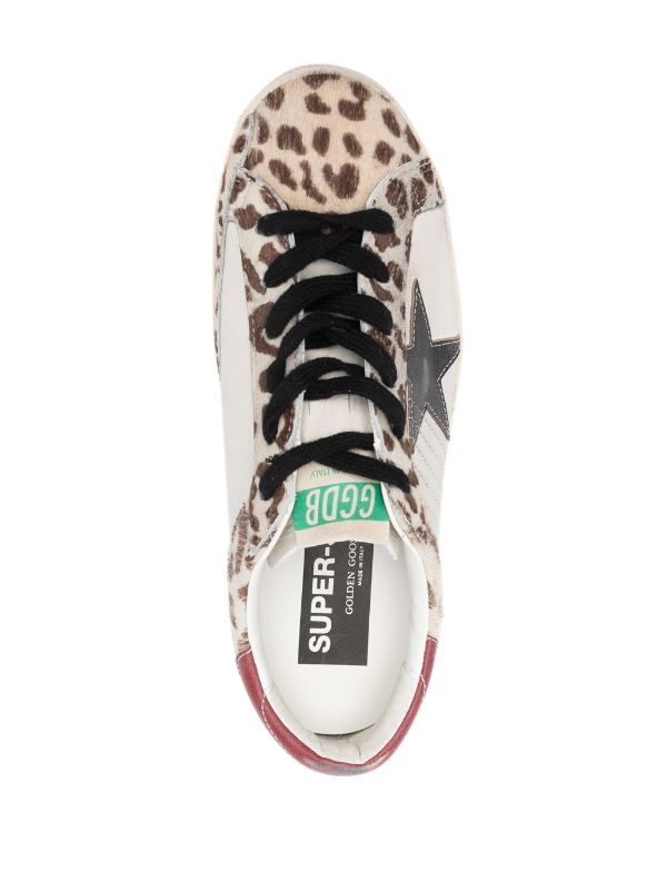 GOLDEN GOOSE SUPER-STAR LEOPARD-PRINT SNEAKERS