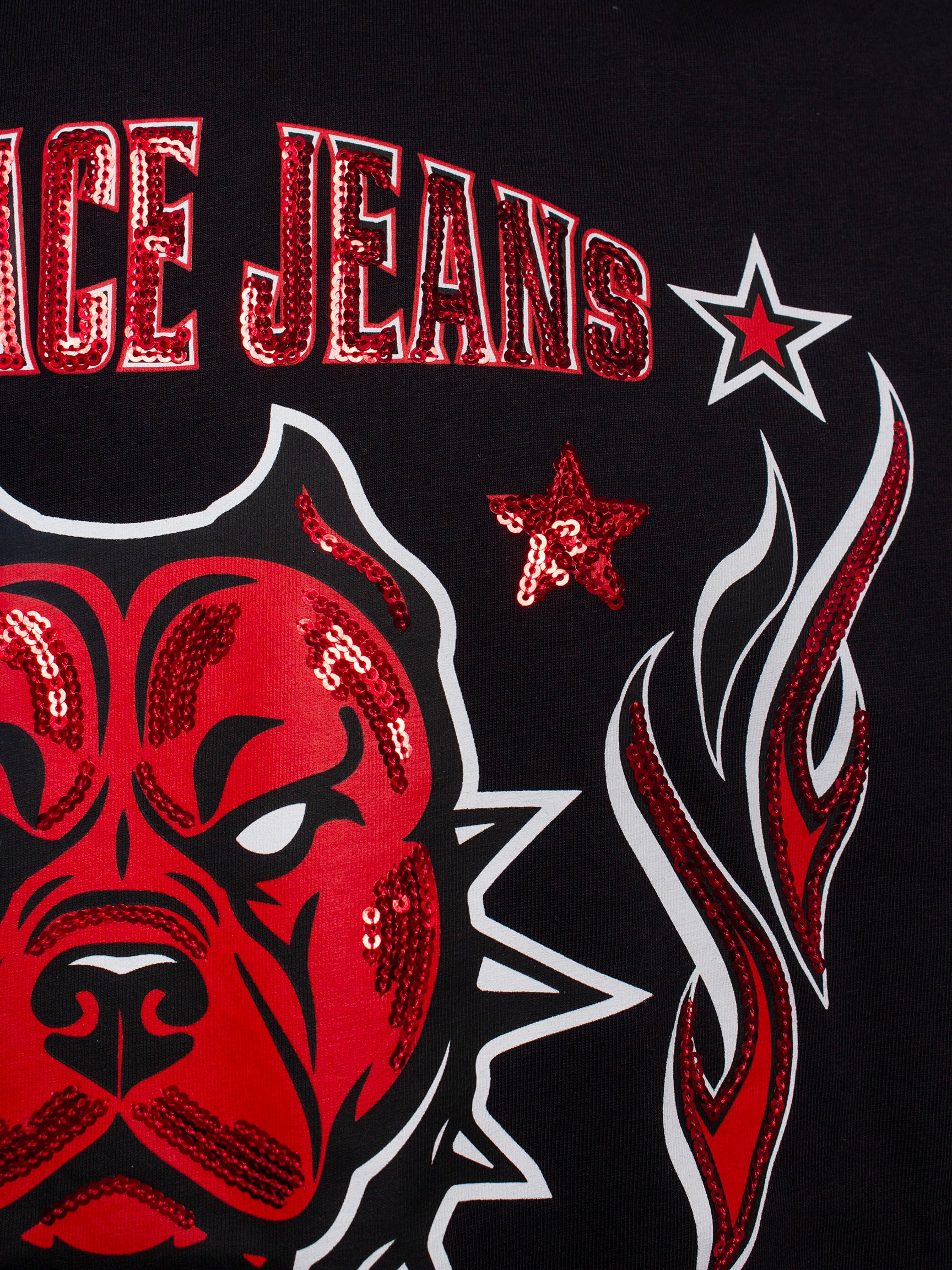 VERSACE JEANS COUTURE SEQUIN-EMBELLISHED LOGO T-SHIRT