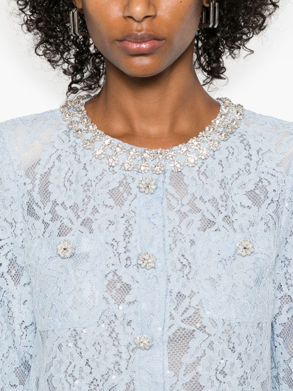 SELF-PORTRAIT TOP WITH LACE DETAILS