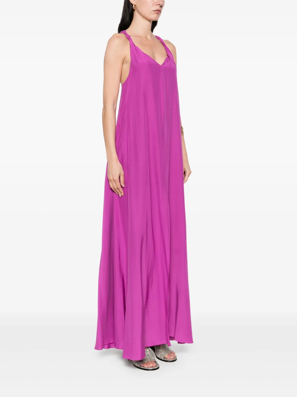 VESTIDO PATRIZIA PEPE LARGO CON CUELLO EN V