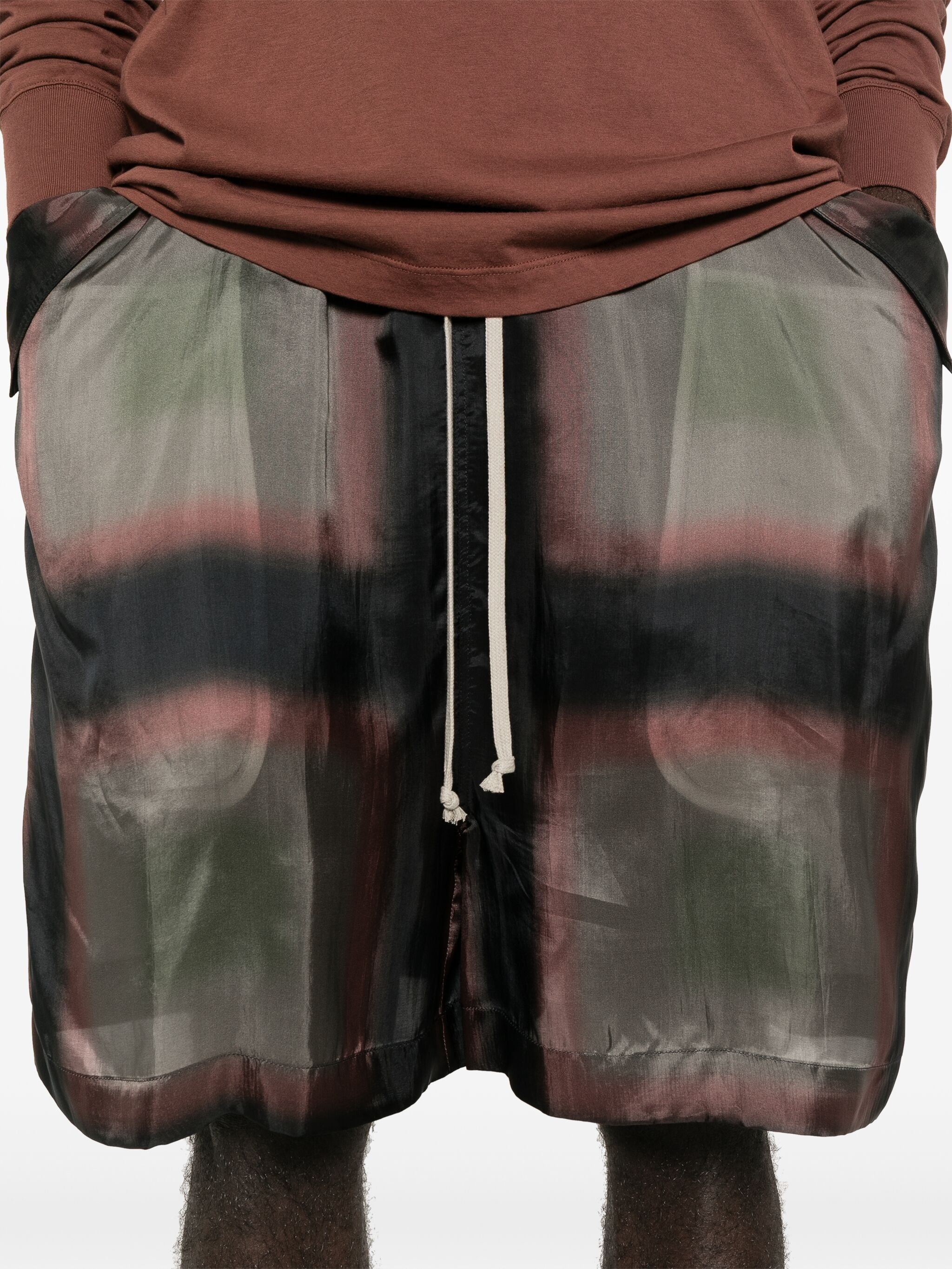 RICK OWENS ABSTRACT-PRINT SHORTS