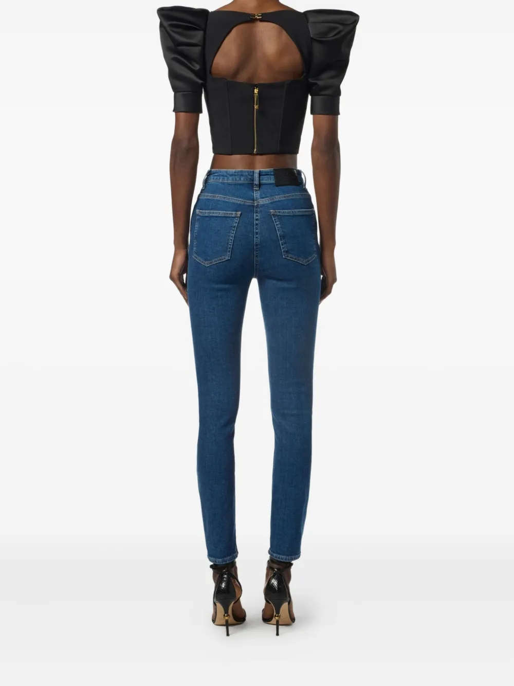 TOP ELISABETTA FRANCHI CON MANGAS ABULLONADAS