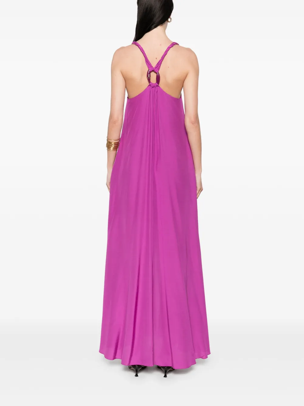 VESTIDO PATRIZIA PEPE LARGO CON CUELLO EN V