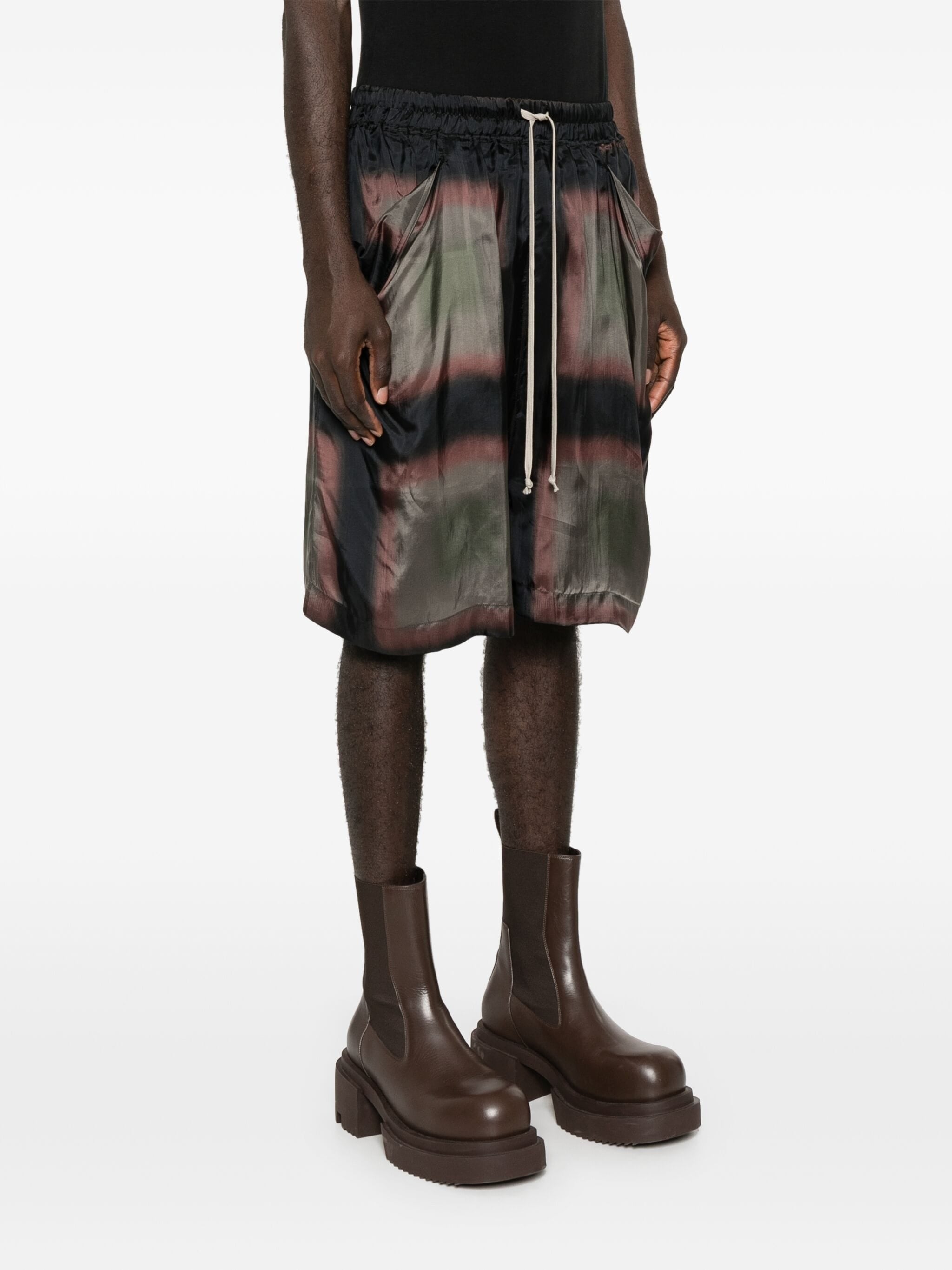 RICK OWENS ABSTRACT-PRINT SHORTS